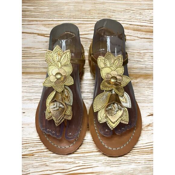 New With Tags Y2K Coach Q435 Sierra Metallic Leather Sandals Size 7.5M - Picture 1 of 8